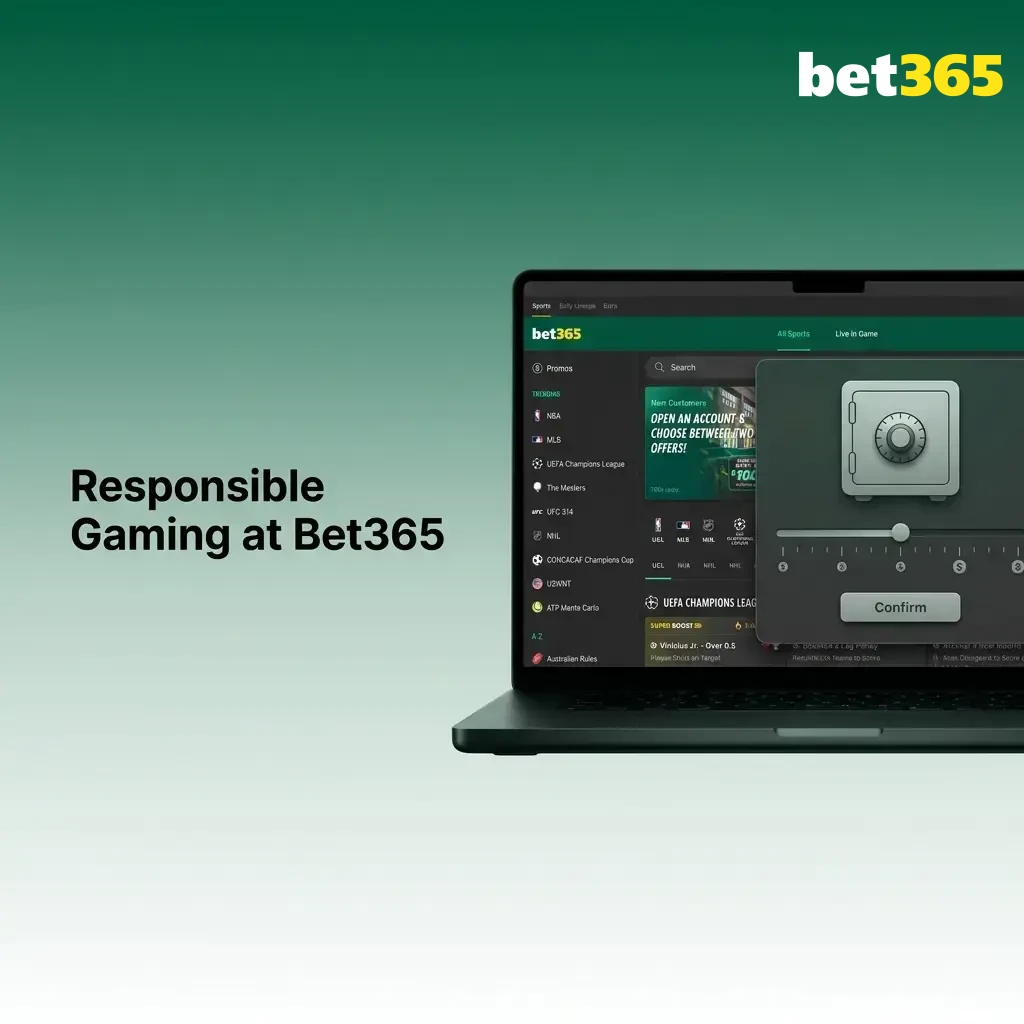 Bet365 responsible gaming tools in India showing deposit limits, time limits, self-exclusion and support options